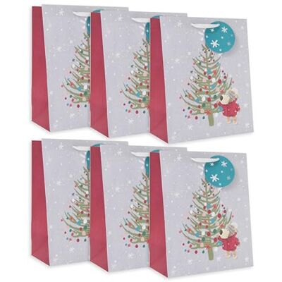 Boofle Multipack of 6 Large Gift Bags For Him/Her/Friend Christmas Occasion Cute Design 26.7 x 33 x 13.7 cm Boofle Multipack of 6 Large Gift Bags For Him/Her/Friend Christmas Occasion Cute Design 26.7 x 33 x 13.7 cm