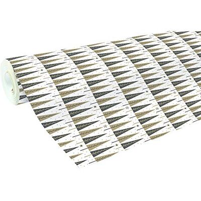 Clairefontaine 201340C Reel of Wrapping Paper Wedding Ring Paper 60g Format: 50x0,70m Pattern: Black/Gold Christmas trees, White background, Christmas Clairefontaine 201340C Reel of Wrapping Paper Wedding Ring Paper 60g Format: 50x0,70m Pattern: Black/Gold Christmas trees, White background, Christmas