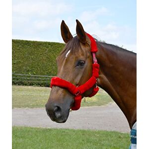 Rhinegold Fur Trim Headcollar Cob Red Rhinegold Fur Trim Headcollar Cob Red