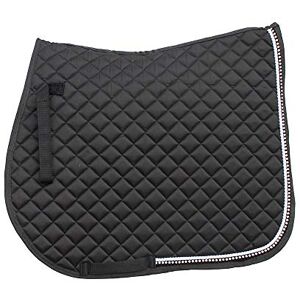 Rhinegold Elite Diamante Trim Saddle Cloth, Pony, Black Rhinegold Elite Diamante Trim Saddle Cloth, Pony, Black