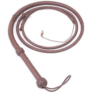 LB'S WHIP Indiana Jones Style 6 Foot 8 Plait Dark Brown Leather Bullwhip Real Cowhide Leather Bull Whip LB'S WHIP Indiana Jones Style 6 Foot 8 Plait Dark Brown Leather Bullwhip Real Cowhide Leather Bull Whip