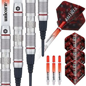 Unicorn Darts Set Ballista Style 2 70% Natural Tungsten Barrels with Red Accents Epic Soft Tips 18 g Unicorn Darts Set Ballista Style 2 70% Natural Tungsten Barrels with Red Accents Epic Soft Tips 18 g