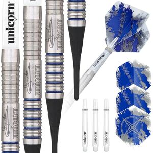 Unicorn Soft Tip Professional Darts Set Gary 'The Flying Scotsman' Anderson Silver Star 80% Natural Tungsten Barrels with Blue Accents 19 g Unicorn Soft Tip Professional Darts Set Gary 'The Flying Scotsman' Anderson Silver Star 80% Natural Tungsten Barrels with Blue Accents 19 g