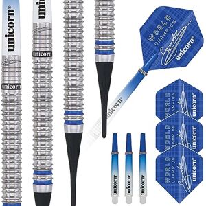 Unicorn Soft Tip Professional Darts Set Gary 'The Flying Scotsman' Anderson Phase 3 World Champion 90% Natural Tungsten Barrels with Blue Accents 18 g Unicorn Soft Tip Professional Darts Set Gary 'The Flying Scotsman' Anderson Phase 3 World Champion 90% Natural Tungsten Barrels with Blue Accents 18 g
