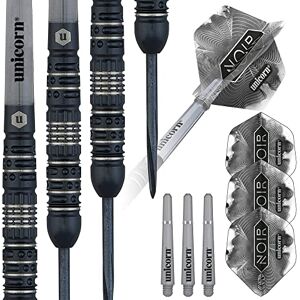 Unicorn Steel Tip Professional Darts Set Noir Style 4 90% Tungsten Barrels with Black Titanium Coating & Black Volute Points 23 g Unicorn Steel Tip Professional Darts Set Noir Style 4 90% Tungsten Barrels with Black Titanium Coating & Black Volute Points 23 g