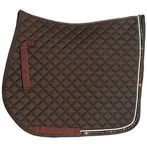 Rhinegold Elite Diamante Trim Saddle Cloth-Pony-Brown Rhinegold Elite Diamante Trim Saddle Cloth-Pony-Brown