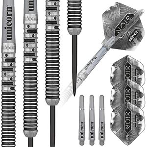 Unicorn Steel Tip Professional Darts Set Gary 'The Flying Scotsman' Anderson Noir Organic Phase 5 90% Tungsten Barrels with Black Titanium Coating 22 g Unicorn Steel Tip Professional Darts Set Gary 'The Flying Scotsman' Anderson Noir Organic Phase 5 90% Tungsten Barrels with Black Titanium Coating 22 g