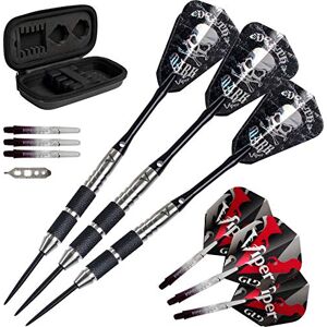 Viper by GLD Products Desperado 80% Tungsten Steel Tip Darts with Storage/Travel Case: Death Mark, 24 Grams, Black Viper by GLD Products Desperado 80% Tungsten Steel Tip Darts with Storage/Travel Case: Death Mark, 24 Grams, Black