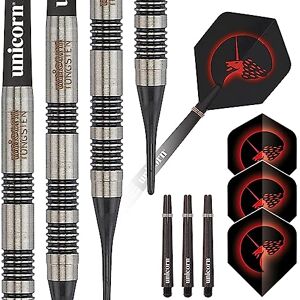 Unicorn Soft Tip Professional Darts Set Core Style 3 Tungsten Barrels 19 g Unicorn Soft Tip Professional Darts Set Core Style 3 Tungsten Barrels 19 g