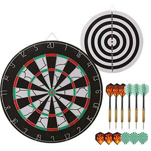ASelected Dart Board Steel Dartboard set, 18 Inch Double Sided Dart Board, Includes 6 Steel Tip Darts Professional Dartboard ASelected Dart Board Steel Dartboard set, 18 Inch Double Sided Dart Board, Includes 6 Steel Tip Darts Professional Dartboard