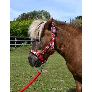 Rhinegold Unicorn Headcollar and Rope Set Pony Red Rhinegold Unicorn Headcollar and Rope Set Pony Red