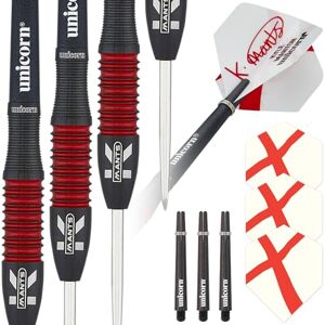 Unicorn Steel Tip Professional Darts Set Kyle 'Smiler' Manton Generation 180 95% Tungsten Barrels with Black Titanium Coating 26 g Unicorn Steel Tip Professional Darts Set Kyle 'Smiler' Manton Generation 180 95% Tungsten Barrels with Black Titanium Coating 26 g