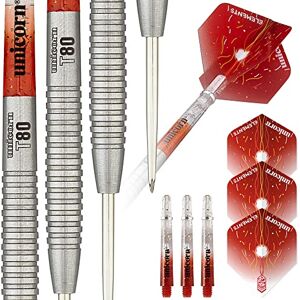 Unicorn Steel Tip Professional Darts Set Core Striker Series Style 2 80% Natural Tungsten Barrels 23 g Unicorn Steel Tip Professional Darts Set Core Striker Series Style 2 80% Natural Tungsten Barrels 23 g