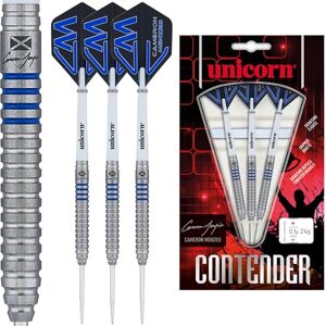 Unicorn Steel Tip Darts Set Cameron 'Cammy' Menzies Contender 90% Natural Tungsten Barrels with Blue Accents & Laser Etched Autograph 23 g Unicorn Steel Tip Darts Set Cameron 'Cammy' Menzies Contender 90% Natural Tungsten Barrels with Blue Accents & Laser Etched Autograph 23 g