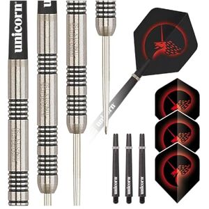 Unicorn Steel Tip Professional Darts Set Core Style 3 Natural Tungsten Barrels 23 g Unicorn Steel Tip Professional Darts Set Core Style 3 Natural Tungsten Barrels 23 g