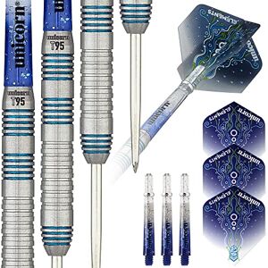 Unicorn Steel Tip Professional Darts Set Core T95 Series Style 2 95% Tungsten Barrels with Blue Accents 21 g Unicorn Steel Tip Professional Darts Set Core T95 Series Style 2 95% Tungsten Barrels with Blue Accents 21 g