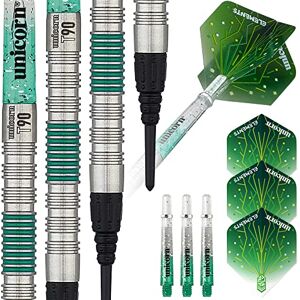 Unicorn Soft Tip Darts Set Core T90 Series Style 2 90% Tungsten Barrels with Green Accents 19 g Unicorn Soft Tip Darts Set Core T90 Series Style 2 90% Tungsten Barrels with Green Accents 19 g