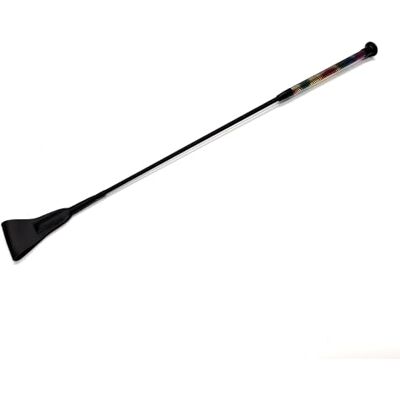 Oypla Coco Equestrian 65cm Faux Leather Braided Horse Riding Crop FEI Whip Oypla Coco Equestrian 65cm Faux Leather Braided Horse Riding Crop FEI Whip