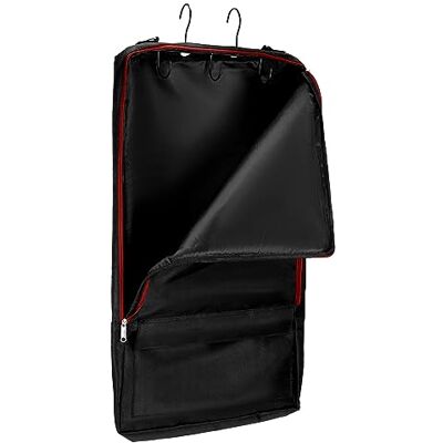 QWORK Bridle Bag with Hooks, Horse Harness Bag, Horse Tack Carry Bag, with 3 Prong Tack Rack, Black QWORK Bridle Bag with Hooks, Horse Harness Bag, Horse Tack Carry Bag, with 3 Prong Tack Rack, Black