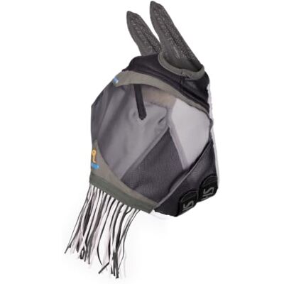 Shires FlyGuard Pro Air Motion Fly Mask with Ears & Fringe – Extra Full Size Air Motion Fabric Protects Against Flies & Insects Turnout & Grazing Khaki Shires FlyGuard Pro Air Motion Fly Mask with Ears & Fringe – Extra Full Size Air Motion Fabric Protects Against Flies & Insects Turnout & Grazing Khaki