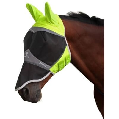 Shires FlyGuard Pro Hi-Viz Fine Mesh Fly Mask with Ears & Nose – Cob Size High Visibility Lightweight Breathable Mesh Protection Secure Fit for Turnout & Grazing Yellow Shires FlyGuard Pro Hi-Viz Fine Mesh Fly Mask with Ears & Nose – Cob Size High Visibility Lightweight Breathable Mesh Protection Secure Fit for Turnout & Grazing Yellow