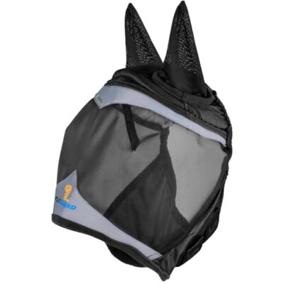 Shires FlyGuard Pro Fine Mesh Fly Mask with Ears – XXF Size Lightweight Breathable Mesh Fly & Insect Protection Secure Fit for Turnout, Grazing & Stable Use Jet Colour Shires FlyGuard Pro Fine Mesh Fly Mask with Ears – XXF Size Lightweight Breathable Mesh Fly & Insect Protection Secure Fit for Turnout, Grazing & Stable Use Jet Colour