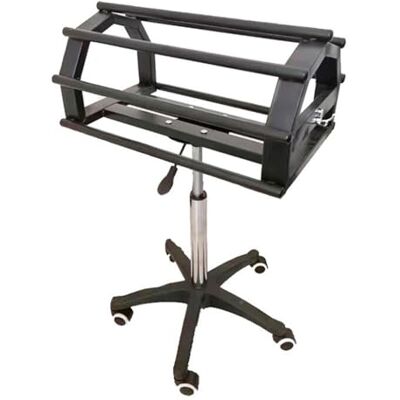 AOTTSD Adjustable Height Saddle Rack with Wheels 33.5-41.3 Inch Portable Metal Stand for Horse Tack Room Organization AOTTSD Adjustable Height Saddle Rack with Wheels 33.5-41.3 Inch Portable Metal Stand for Horse Tack Room Organization