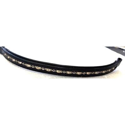 Cwell Equine Quality Leather Designer Silver Chain Browband Padded BLACK F/C/P (Cob) Cwell Equine Quality Leather Designer Silver Chain Browband Padded BLACK F/C/P (Cob)