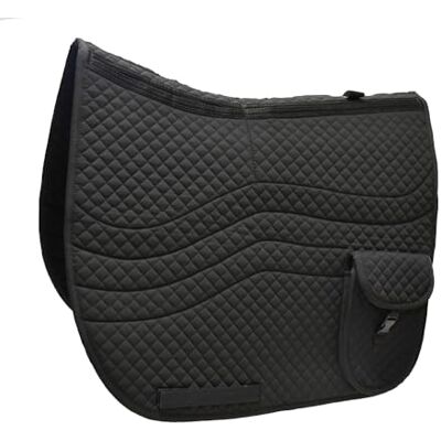 Rhinegold POCKET INTERCHANGEABLE SADDLE PAD – Cob Size, Black – Adjustable Memory Foam Inserts for Custom Fit & Shock Absorption – Deep Storage Pockets – Quilted Cotton with Brushed Lining Rhinegold POCKET INTERCHANGEABLE SADDLE PAD – Cob Size, Black – Adjustable Memory Foam Inserts for Custom Fit & Shock Absorption – Deep Storage Pockets – Quilted Cotton with Brushed Lining
