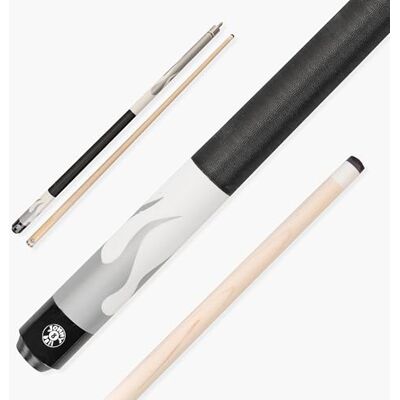 Jonny 8 Ball 58 Inch FLAME 2 Piece Steel Joint Snooker Pool Cue with Maple Shaft & 11mm Tip American Style Jonny 8 Ball 58 Inch FLAME 2 Piece Steel Joint Snooker Pool Cue with Maple Shaft & 11mm Tip American Style