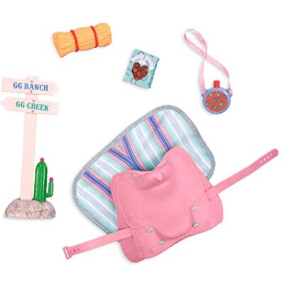 Glitter Girls – 14-Inch Doll Accessories – Equestrian Trail Set – Saddle, Blanket, Canteen – Trail Sign & Horse Treats – Trail Horseback Riding Set – 3+ Years Glitter Girls – 14-Inch Doll Accessories – Equestrian Trail Set – Saddle, Blanket, Canteen – Trail Sign & Horse Treats – Trail Horseback Riding Set – 3+ Years