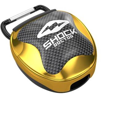 Shock Doctor Ventilated Mouth Guard Case, Universal Storage for Adult & Youth Sizes, Chrome Gold Shock Doctor Ventilated Mouth Guard Case, Universal Storage for Adult & Youth Sizes, Chrome Gold