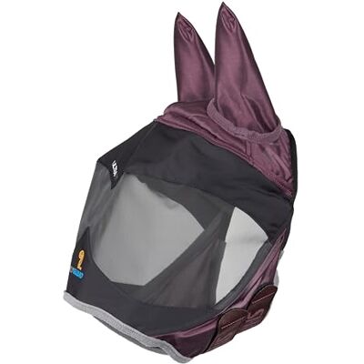 Shires FlyGuard Pro Deluxe Fly Mask with Ears Black Cherry Shires FlyGuard Pro Deluxe Fly Mask with Ears Black Cherry