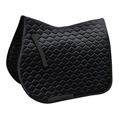 Rhinegold Velvet Hexagon GP Saddle Pad-Cob-Black Rhinegold Velvet Hexagon GP Saddle Pad-Cob-Black
