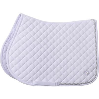 Imperial Riding IRH Basic Cotton VS Saddle Cloth with Diamond Quilting, Glitter Piping and Metal Logo, White, Full Imperial Riding IRH Basic Cotton VS Saddle Cloth with Diamond Quilting, Glitter Piping and Metal Logo, White, Full