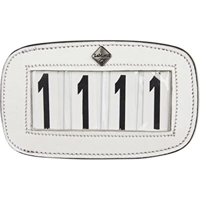 LeMieux Saddle Pad Number Holder in White with 4 Space Durable Leather Material Attaches Easily with a Strong Fixing Pin One Size LeMieux Saddle Pad Number Holder in White with 4 Space Durable Leather Material Attaches Easily with a Strong Fixing Pin One Size
