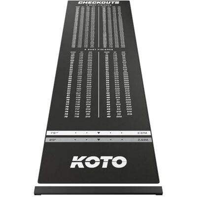 KOTO darts KOTO Carpet Checkout Darts Mat, Raised Oche, 285x80cm, EVA, Throw Line Black, Premium Polyester, Non-Slip Underside, 4 Throw Lines, Checkout Chart, Adjustable Oche with 2 Clips, EVA KOTO darts KOTO Carpet Checkout Darts Mat, Raised Oche, 285x80cm, EVA, Throw Line Black, Premium Polyester, Non-Slip Underside, 4 Throw Lines, Checkout Chart, Adjustable Oche with 2 Clips, EVA