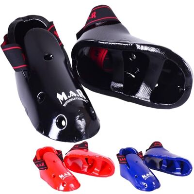 MAR INTERNATIONAL MAR Martial Arts Foot Protector for Taekwondo Karate Kickboxing, Muay Thai, K1 Vinyl Dipped Foam Kick Boots Elasticated Toe Loops & Secure Strap Men, Women & Kids Red, Black Blue MAR INTERNATIONAL MAR Martial Arts Foot Protector for Taekwondo Karate Kickboxing, Muay Thai, K1 Vinyl Dipped Foam Kick Boots Elasticated Toe Loops & Secure Strap Men, Women & Kids Red, Black Blue
