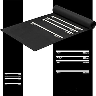 DESIGNA DARTS MAT21 Heavy Duty Rubber Non Slip Dart Mat, Black, 290cm x 60cm DESIGNA DARTS MAT21 Heavy Duty Rubber Non Slip Dart Mat, Black, 290cm x 60cm