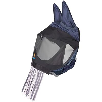 Shires FlyGuard Pro Deluxe Fly Mask with Ears & Nose Fringe – Pony Size Premium Fine Mesh Protection Lightweight Breathable Fly & Insect Guard Secure Fit Navy Shires FlyGuard Pro Deluxe Fly Mask with Ears & Nose Fringe – Pony Size Premium Fine Mesh Protection Lightweight Breathable Fly & Insect Guard Secure Fit Navy