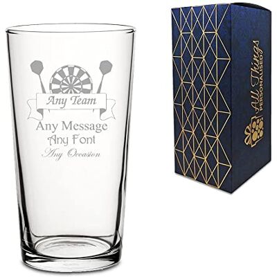 All Things Personalised Personalised Engraved Sports Award Darts Trophy, Straight Perfect Pint Glass, Gift Boxed, Perfect for Any Award, Team and Occasion All Things Personalised Personalised Engraved Sports Award Darts Trophy, Straight Perfect Pint Glass, Gift Boxed, Perfect for Any Award, Team and Occasion