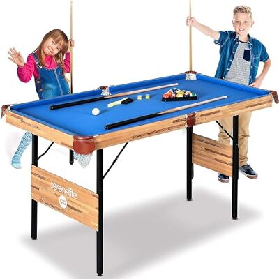 SereneLife 138cm Pool Table- Foldable & Portable Billiard Game Table- Very Sturdy, Includes Accessories- Pool Balls, Cue Sticks, Triangle, Brush, Chalk- Perfect for Kids & Adults for Home, Game Room SereneLife 138cm Pool Table- Foldable & Portable Billiard Game Table- Very Sturdy, Includes Accessories- Pool Balls, Cue Sticks, Triangle, Brush, Chalk- Perfect for Kids & Adults for Home, Game Room