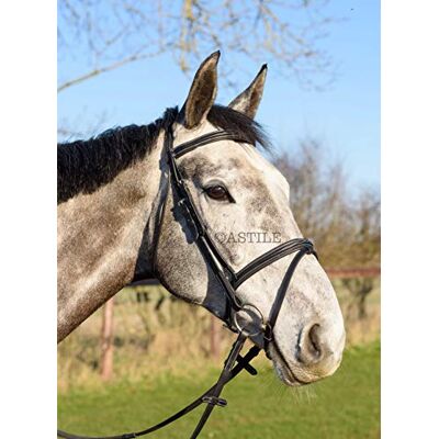 Astile Leather Comfort Horse Bridle With Flash Noseband Hand Stitched Design Black Brown (FULL, BLACK) Astile Leather Comfort Horse Bridle With Flash Noseband Hand Stitched Design Black Brown (FULL, BLACK)