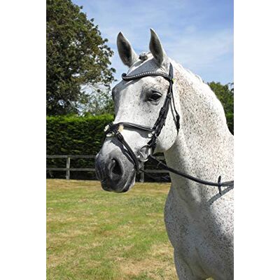 Rhinegold Italian Leather Anatomical Horse Bridle with Mexican Noseband Rhinegold Italian Leather Anatomical Horse Bridle with Mexican Noseband