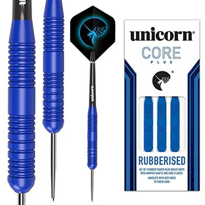 Unicorn - Core Plus Rubberised Blue - Brass - Darts Unicorn - Core Plus Rubberised Blue - Brass - Darts