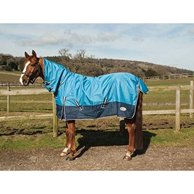 Rhinegold Torrent Full Neck 0g Lightweight Outdoor Turnout Rug in Blue 5/6, Blue Rhinegold Torrent Full Neck 0g Lightweight Outdoor Turnout Rug in Blue 5/6, Blue