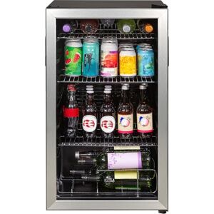 Kuhla Mini Fridge 93 Litre Undercounter Freestanding Beverage/Drinks Wine Fridge for Beer Stainless Steel, LED Light, Drinks & Snacks Glass Door, 3 Adjustable Shelves, Energy Efficient, K48BC101SS Kuhla Mini Fridge 93 Litre Undercounter Freestanding Beverage/Drinks Wine Fridge for Beer Stainless Steel, LED Light, Drinks & Snacks Glass Door, 3 Adjustable Shelves, Energy Efficient, K48BC101SS