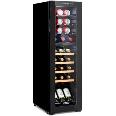 KLARSTEIN 27 Bottle Wine Cooler Fridge Free-Standing Wine Rack, 2 Cooling Zones, Energy-Efficient Compressor Ideal Wine Racks Free-Standing for Fine Wine Connoisseurs KLARSTEIN 27 Bottle Wine Cooler Fridge Free-Standing Wine Rack, 2 Cooling Zones, Energy-Efficient Compressor Ideal Wine Racks Free-Standing for Fine Wine Connoisseurs