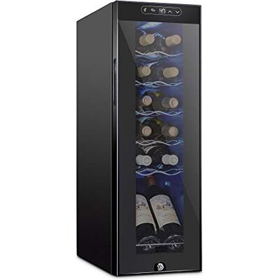 Schmécké Schmecke 12 Bottle Compressor Wine Cooler Refrigerator w/Lock Large Freestanding Wine Cellar 41f-64f Digital Temperature Control Wine Fridge For Red, White, Champagne or Sparkling Wine Black Schmécké Schmecke 12 Bottle Compressor Wine Cooler Refrigerator w/Lock Large Freestanding Wine Cellar 41f-64f Digital Temperature Control Wine Fridge For Red, White, Champagne or Sparkling Wine Black