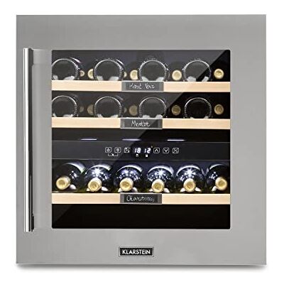 KLARSTEIN Built-in Wine Cooler Drinks Fridge, 85L Dual Zone Wine Fridges, Prosecco & Beer Bottles, Fridge with Glass Door, Indoor/Outdoor Bar & Cooler for Garden, 36 Bottles KLARSTEIN Built-in Wine Cooler Drinks Fridge, 85L Dual Zone Wine Fridges, Prosecco & Beer Bottles, Fridge with Glass Door, Indoor/Outdoor Bar & Cooler for Garden, 36 Bottles